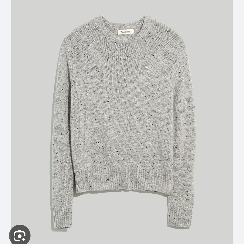 Madewell Donegal Crewneck Wool Sweater Grey size small